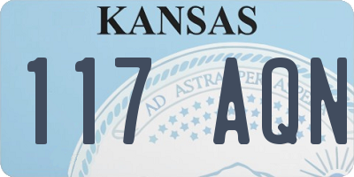KS license plate 117AQN