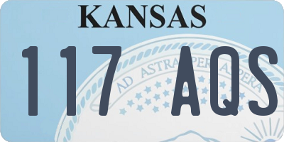 KS license plate 117AQS