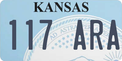 KS license plate 117ARA