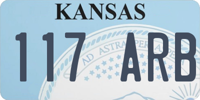 KS license plate 117ARB