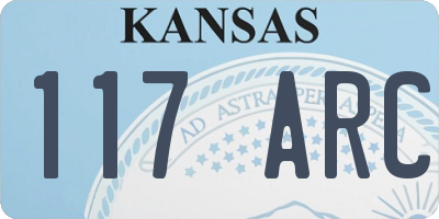 KS license plate 117ARC