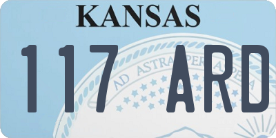 KS license plate 117ARD