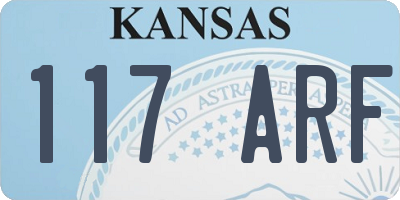 KS license plate 117ARF