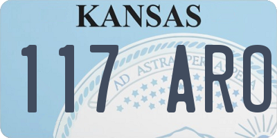 KS license plate 117ARO