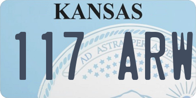 KS license plate 117ARW