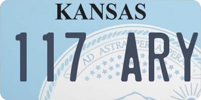 KS license plate 117ARY