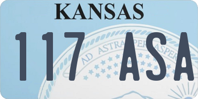 KS license plate 117ASA