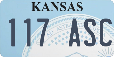 KS license plate 117ASC