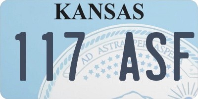 KS license plate 117ASF
