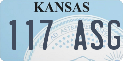 KS license plate 117ASG