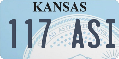 KS license plate 117ASI