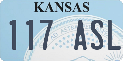 KS license plate 117ASL
