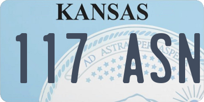 KS license plate 117ASN