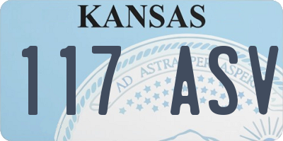KS license plate 117ASV