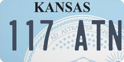 KS license plate 117ATN