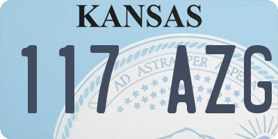 KS license plate 117AZG