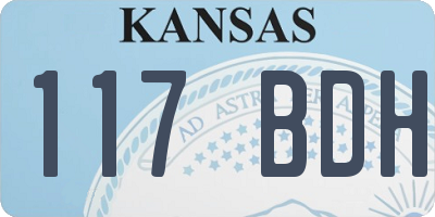 KS license plate 117BDH
