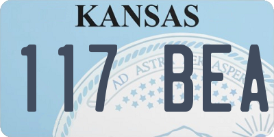 KS license plate 117BEA
