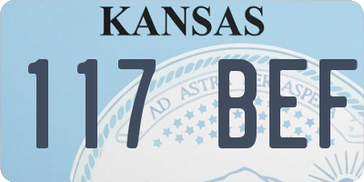 KS license plate 117BEF
