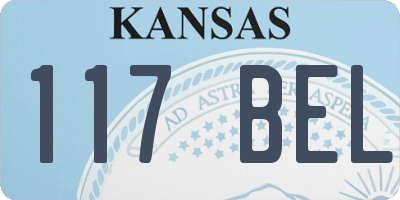 KS license plate 117BEL