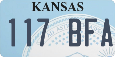 KS license plate 117BFA