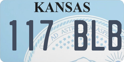 KS license plate 117BLB