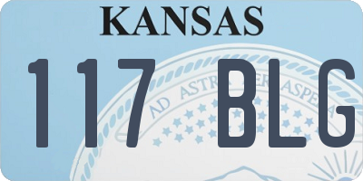 KS license plate 117BLG