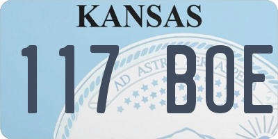 KS license plate 117BOE