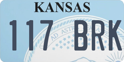 KS license plate 117BRK