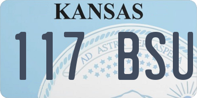 KS license plate 117BSU