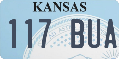 KS license plate 117BUA