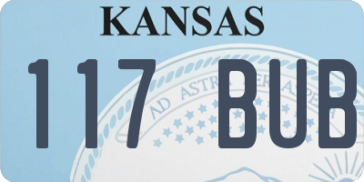 KS license plate 117BUB