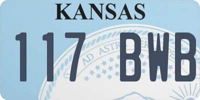KS license plate 117BWB