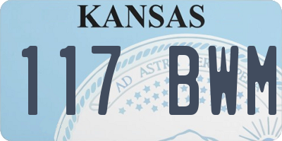KS license plate 117BWM