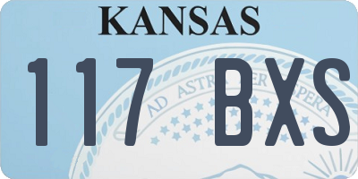KS license plate 117BXS