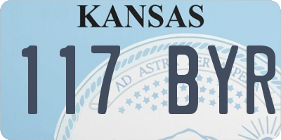 KS license plate 117BYR
