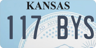 KS license plate 117BYS
