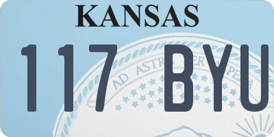 KS license plate 117BYU