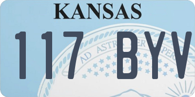 KS license plate 117BYV