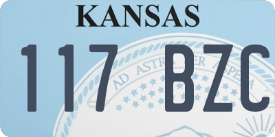 KS license plate 117BZC
