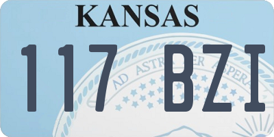 KS license plate 117BZI