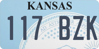 KS license plate 117BZK