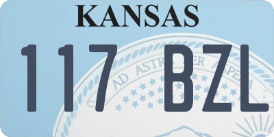 KS license plate 117BZL