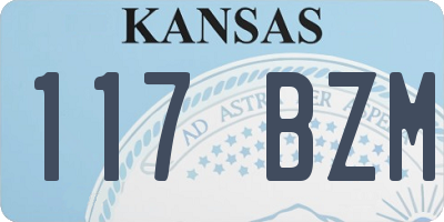 KS license plate 117BZM