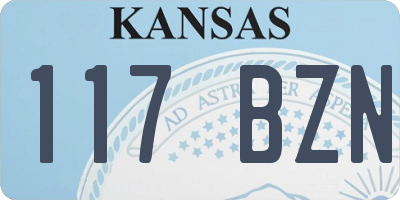 KS license plate 117BZN