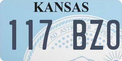 KS license plate 117BZO
