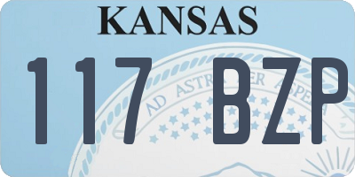 KS license plate 117BZP