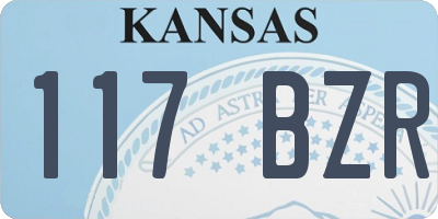 KS license plate 117BZR