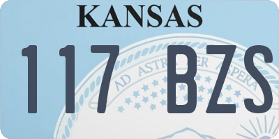 KS license plate 117BZS