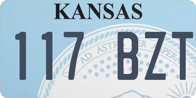 KS license plate 117BZT